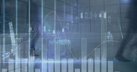 Business Professionals Walking Amidst Abstract Financial Data Overlay - Download Free Stock Images Pikwizard.com