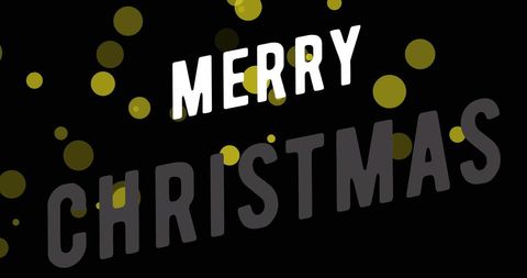 Festive Merry Christmas Sign with Bright Lights on Black Background - Download Free Stock Images Pikwizard.com