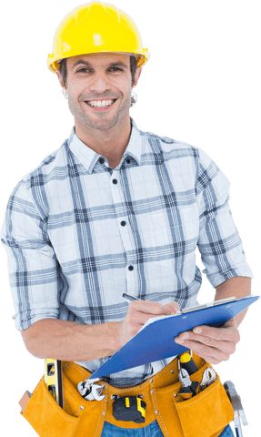 Smiling Male Architect with Clipboard Isolated on Transparent Background - Download Free Stock Videos Pikwizard.com