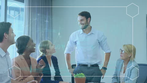 Diverse Business Team Engaging with Data Visualization in Meeting Room