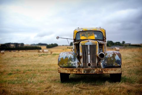 Rustic Vintage Truck in Countryside Field