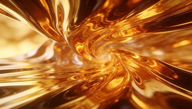 Liquid gold vortex - glossy metallic swirl spiral texture for luxury digital backgrounds