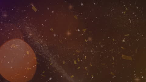 Festive Stars and Confetti on Glowing Abstract Background