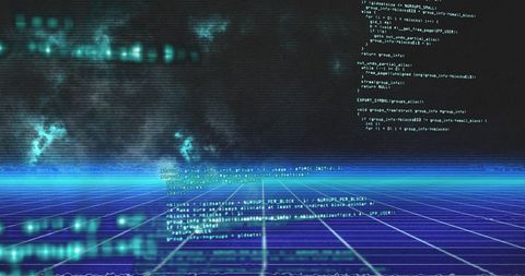 programming code over digital grid with data visualization - Download Free Stock Images Pikwizard.com