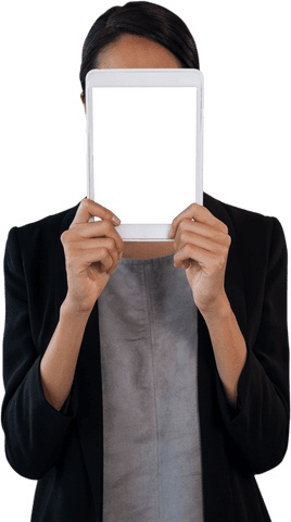 businesswoman holding transparent tablet computer for anonymous interaction - Download Free Stock Videos Pikwizard.com