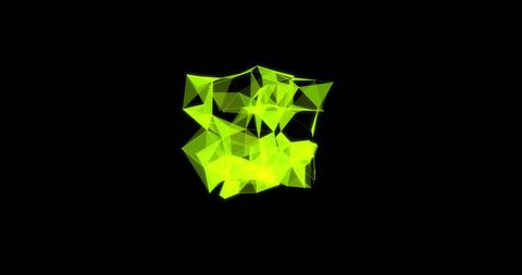Abstract Green Geometric Shapes on Black Background