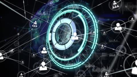 Futuristic Digital Network Interface with Globe Concept