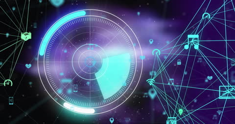 Futuristic Data Network Connections with Technology Interface