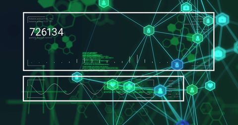 Abstract Digital Interface with Data Streams and Network Connections - Download Free Stock Images Pikwizard.com