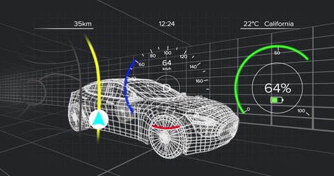Futuristic Car Data Analysis Interface Display - Download Free Stock Images Pikwizard.com
