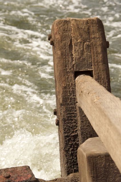 Weathered Wooden Stake by Flowing River - Download Free Stock Images Pikwizard.com