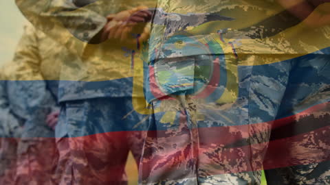 Ecuadorian Flag Overlay on Soldiers United