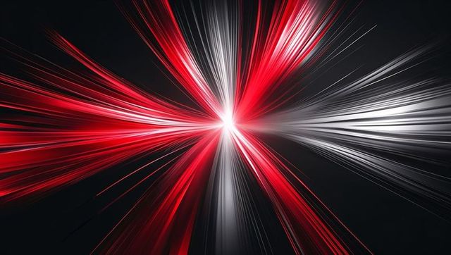 Dynamic Abstract Burst of Red and White Light Streaks