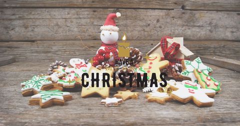 Festive Christmas Cookies Illustration with Seasonal Decor - Download Free Stock Images Pikwizard.com