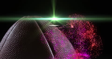 Rugby Ball and Neon Flair with Abstract Texture