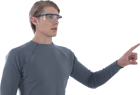 businessman gesturing hand wearing smart glasses transparent background - Download Free Stock Videos Pikwizard.com