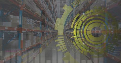 Digital Warehouse Logistics Interface with Data Overlay
