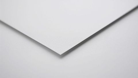 Minimalist stacking textured white paper sheets casting diagonal shadow on neutral surface