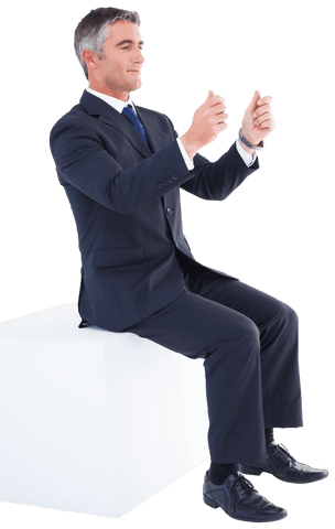 Transparent Businessman Enthusiastically Reacting