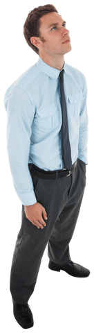 Transparent Image of Businessman Standing with Hands in Pockets