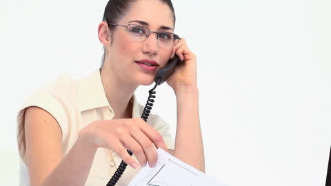 Confident Businesswoman On Phone with Report