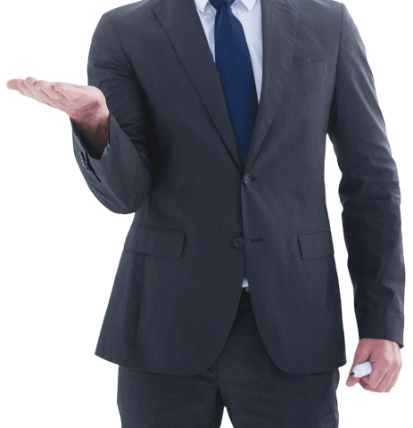 Businessman Holding Hand Out in Gesture Transparent Background - Download Free Stock Videos Pikwizard.com