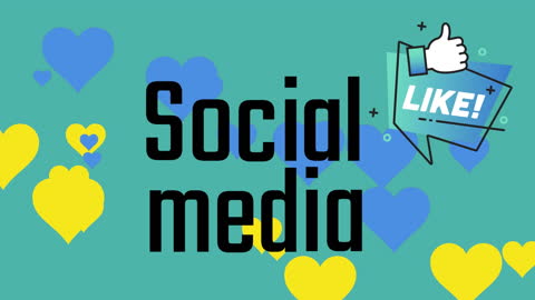 Social Media Interaction with Hearts and Like Icon