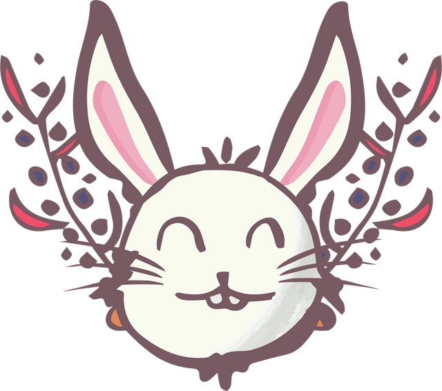 Happy Rabbit with Floral Elements on Transparent Background - Download Free Stock Videos Pikwizard.com