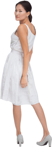 shy brunette woman looking backward transparent background - Download Free Stock Videos Pikwizard.com