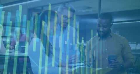 Diverse Team in Office Engaged in Business Analysis and Strategy Discussion