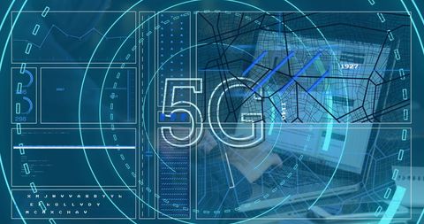 5G Technology with Virtual Data and Hacking Elements - Download Free Stock Images Pikwizard.com