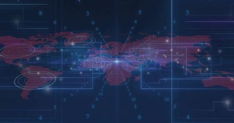 Innovative digital map interface displaying technology concepts