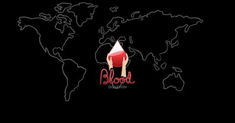 World blood donor day concept on world map background