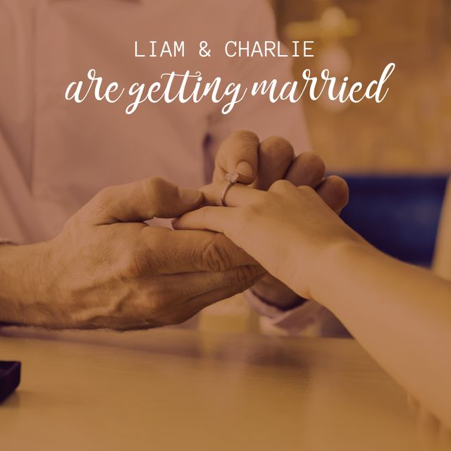 Depicted image features a heartfelt marriage proposal with couple's hands and engagement ring. Ideal for wedding invitations, engagement announcements, romance-themed promotions, matrimonial blogs, relationship counselling services, and love-themed content.