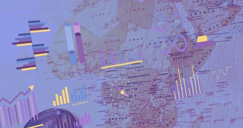 Global Financial Data Analysis Over World Map Background - Download Free Stock Images Pikwizard.com