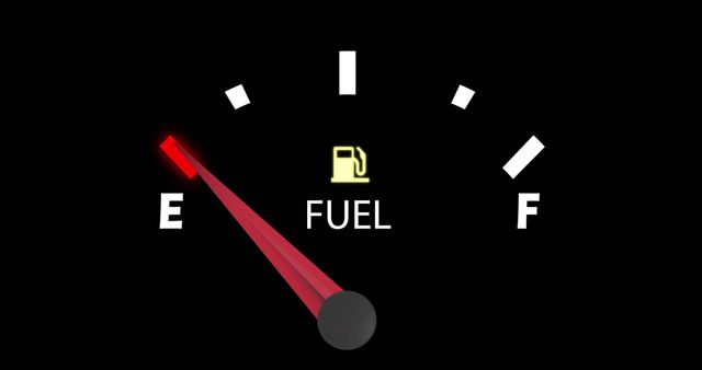 Digital Fuel Gauge Showing Empty on Black Background - Download Free Stock Images Pikwizard.com