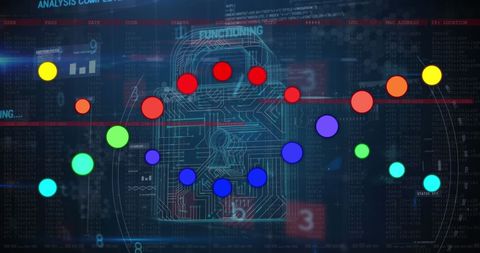 Digital Security with DNA Data Visualization in Virtual Interface - Download Free Stock Images Pikwizard.com