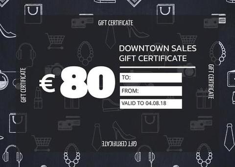 €80 Gift Certificate On Stylish Background for Retail or Service Rewards - Download Free Stock Templates Pikwizard.com