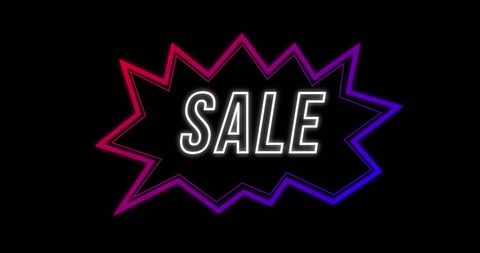 Neon Sale Explosion on Black Background - Download Free Stock Images Pikwizard.com