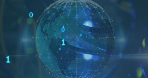 Futuristic Globe with Binary Codes: Digital Technology Concept - Download Free Stock Images Pikwizard.com