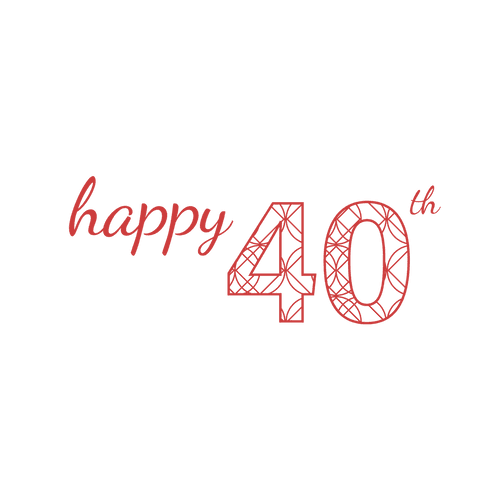 Transparent 40th birthday celebration vector design