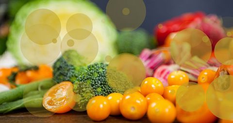 Healthy Fresh Vegetables with Abstract Overlay Celebrating Vegetarian Lifestyle - Download Free Stock Images Pikwizard.com