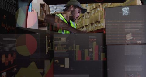 Digital shipping and packing concept in warehouse