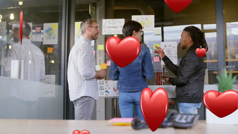 Creative Office Team Brainstorming with Heart Animation