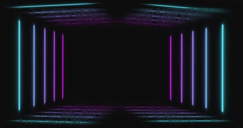 Futuristic neon lights with multi-colored glow