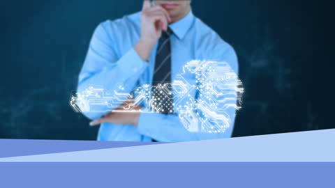 Businessman Considering Artificial Intelligence Concept