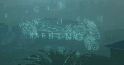 Digital Key Leadership Scanning Over Futuristic Cityscape