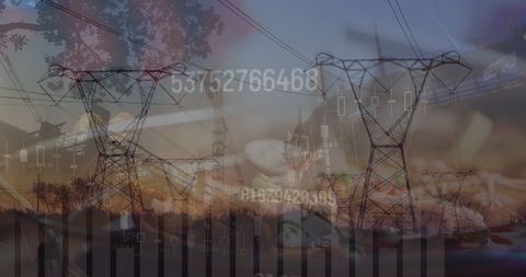 Digital Interface Overlay on Cityscape Highlights Modern Data Exchange