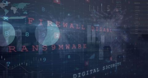 Abstract Digital Security Interface with Holographic Data and Keywords - Download Free Stock Images Pikwizard.com