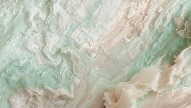 Pastel mint marble swirls with creamy translucent resin veil and organic texture